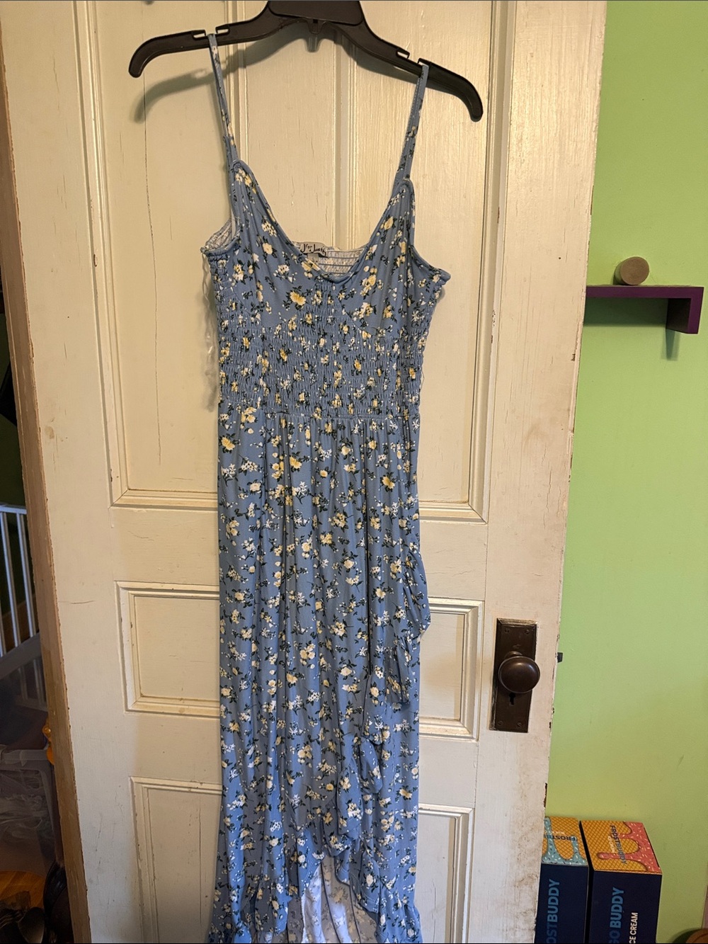 J for Justify Blue Floral High-Low Maxi Dress